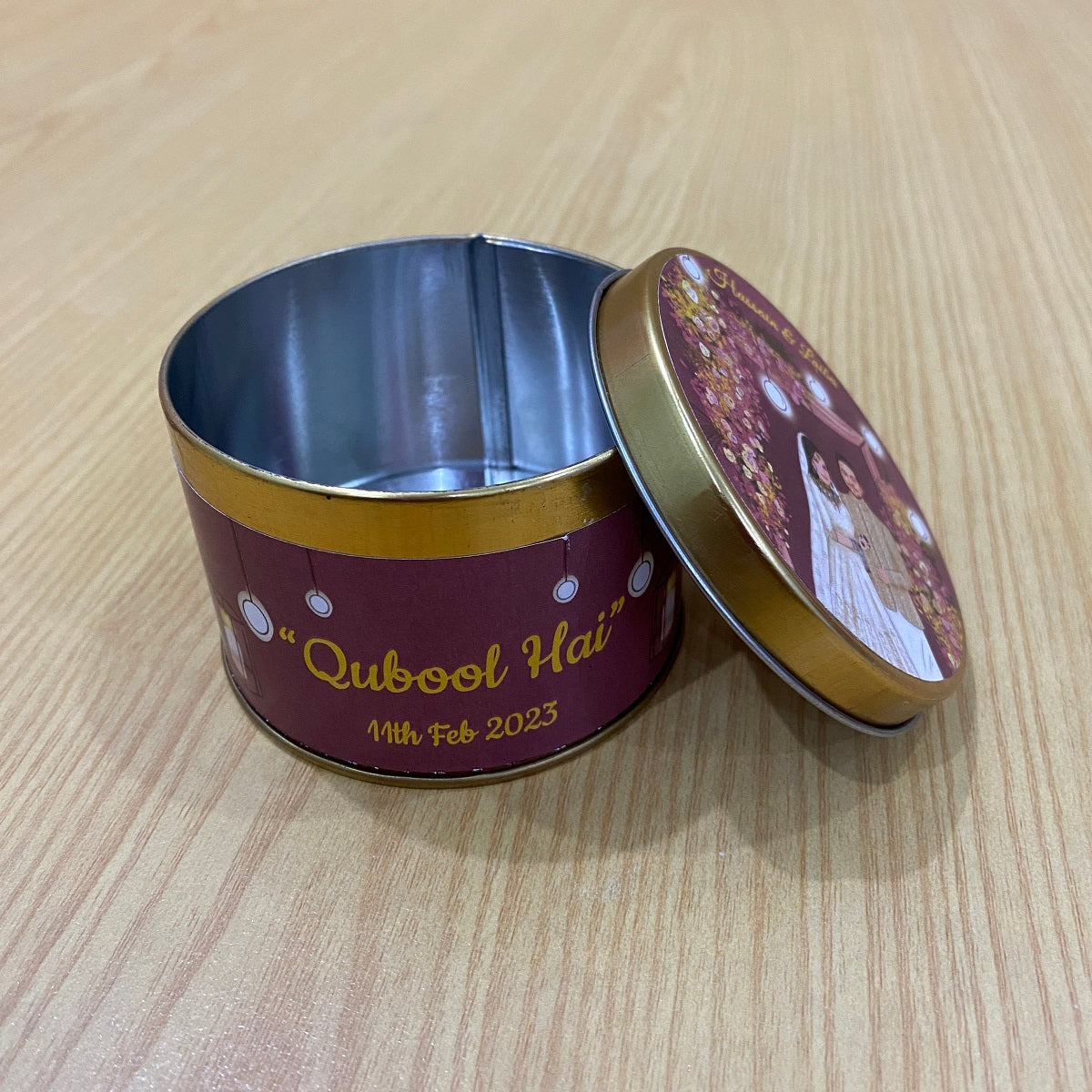 Wedding Round Tin Bid Boxes (QABOOL HEI)