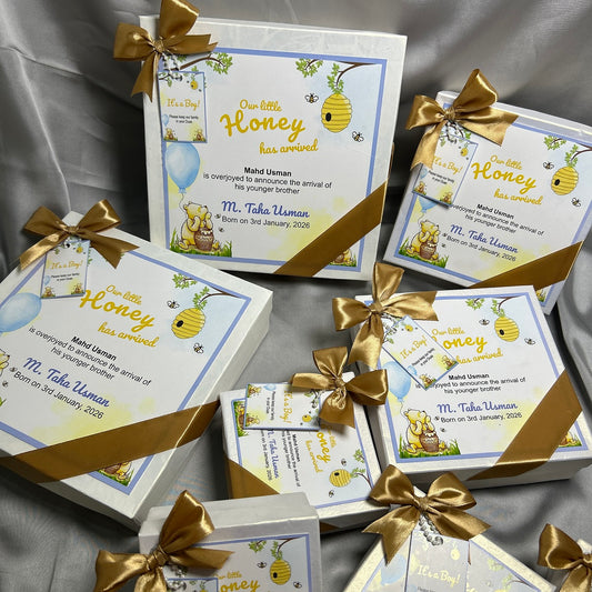 Baby Boy Announcement Box - Little Honey Bee