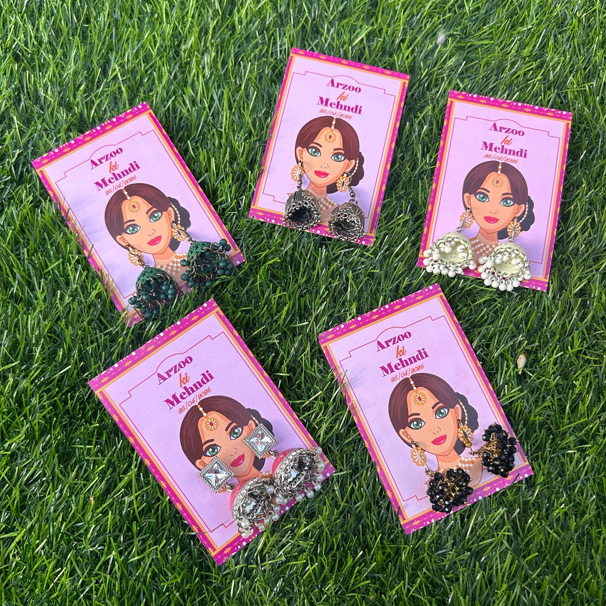 Jhumka Favour Cards