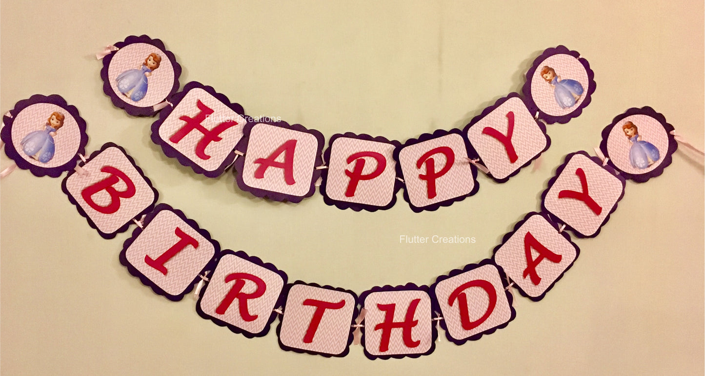 Princess Sofia Happy Birthday Banner