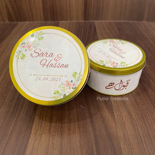 Round Tin Box with Customized Print on Top