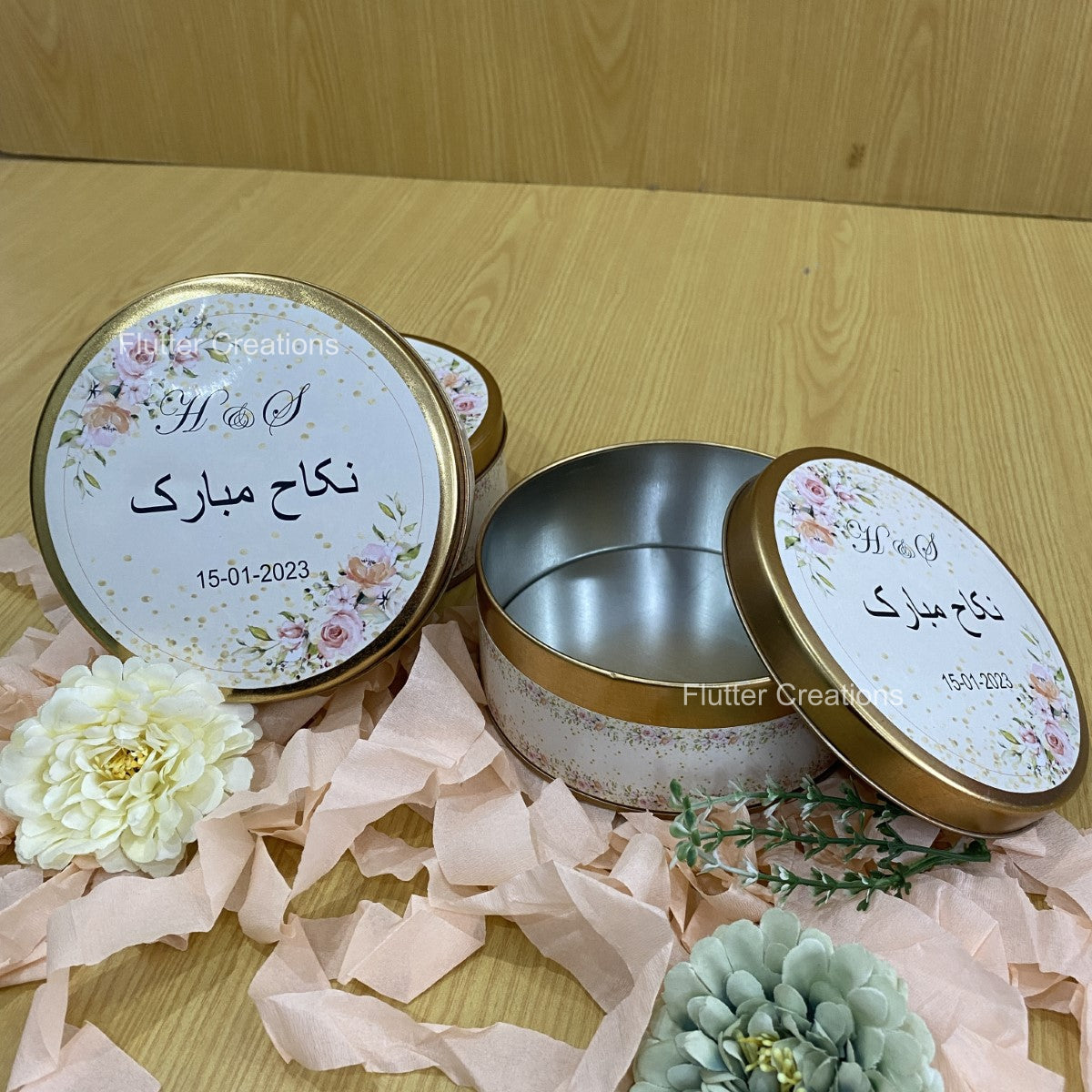 Round Tin Box with Customized Print