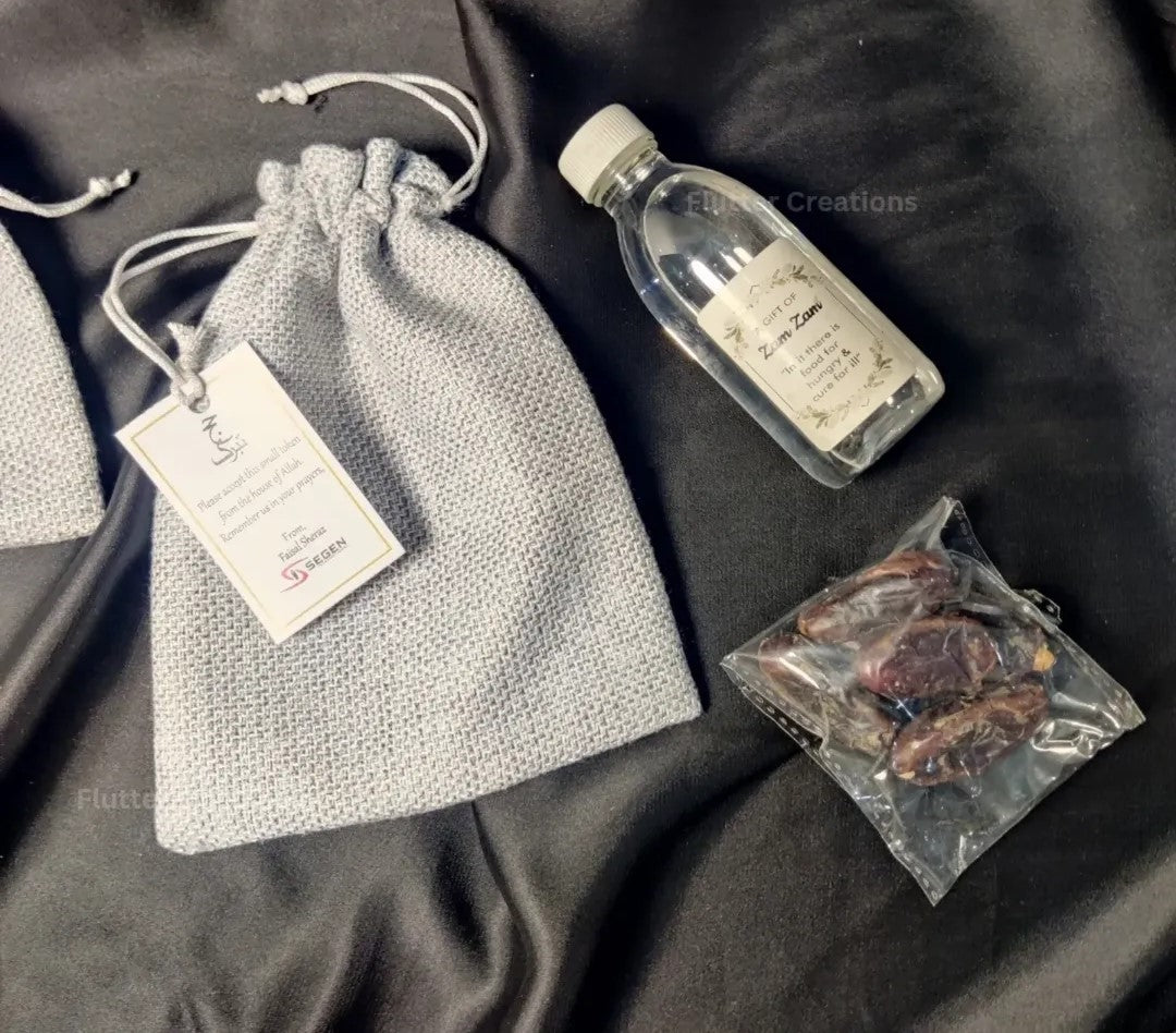 Grey Hajj Pouches/Bags with tag