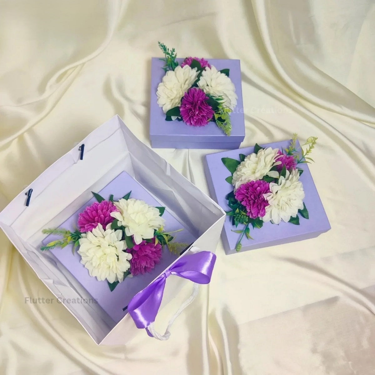 Mithai Boxes with Flowers