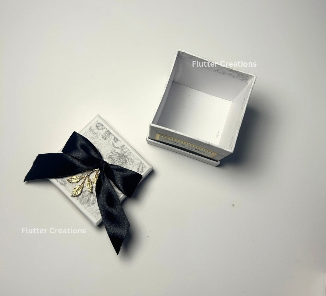 Luxury Bid Box with Golden Leaf & Ribbon