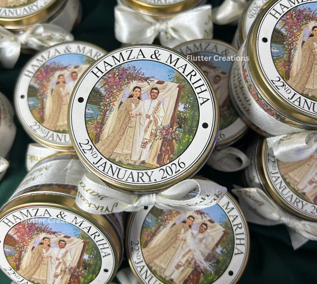 Wedding Round Tin Bid Boxes