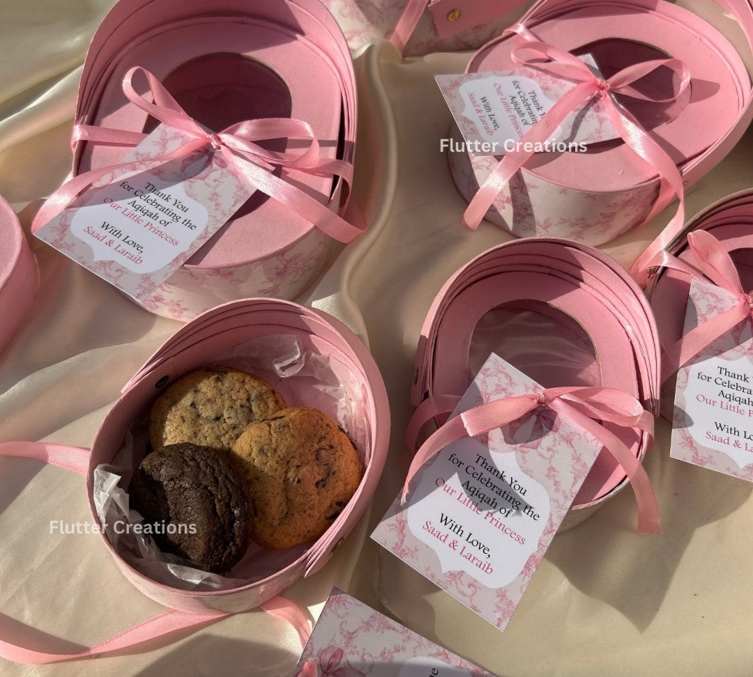 Pink cradle boxes with printed base and Cover