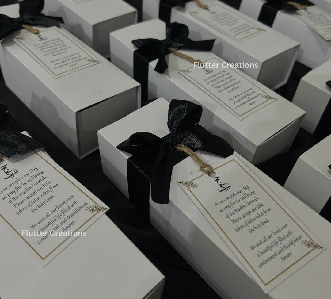 White Long Form Hajj Boxes (Drawer Style)