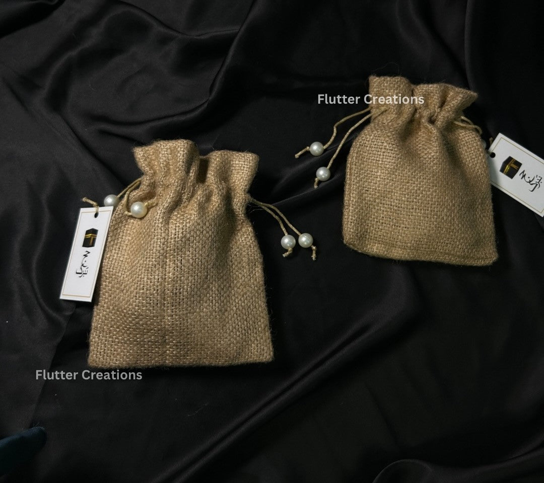 Khaki Hajj Pouches/Bags with tag