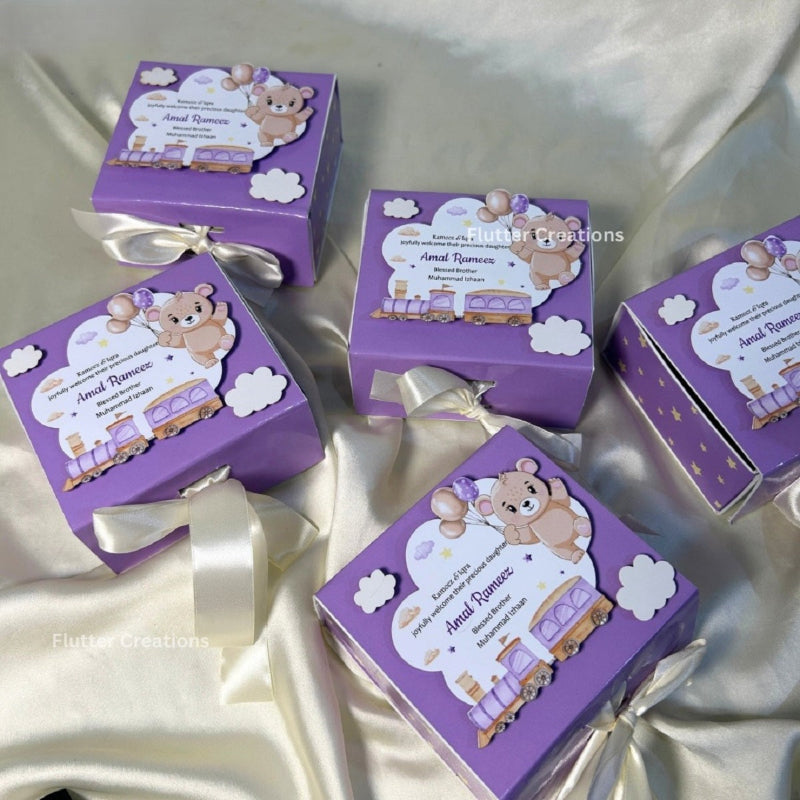 Teady and train Baby girl Collapsible Magnetic Boxes