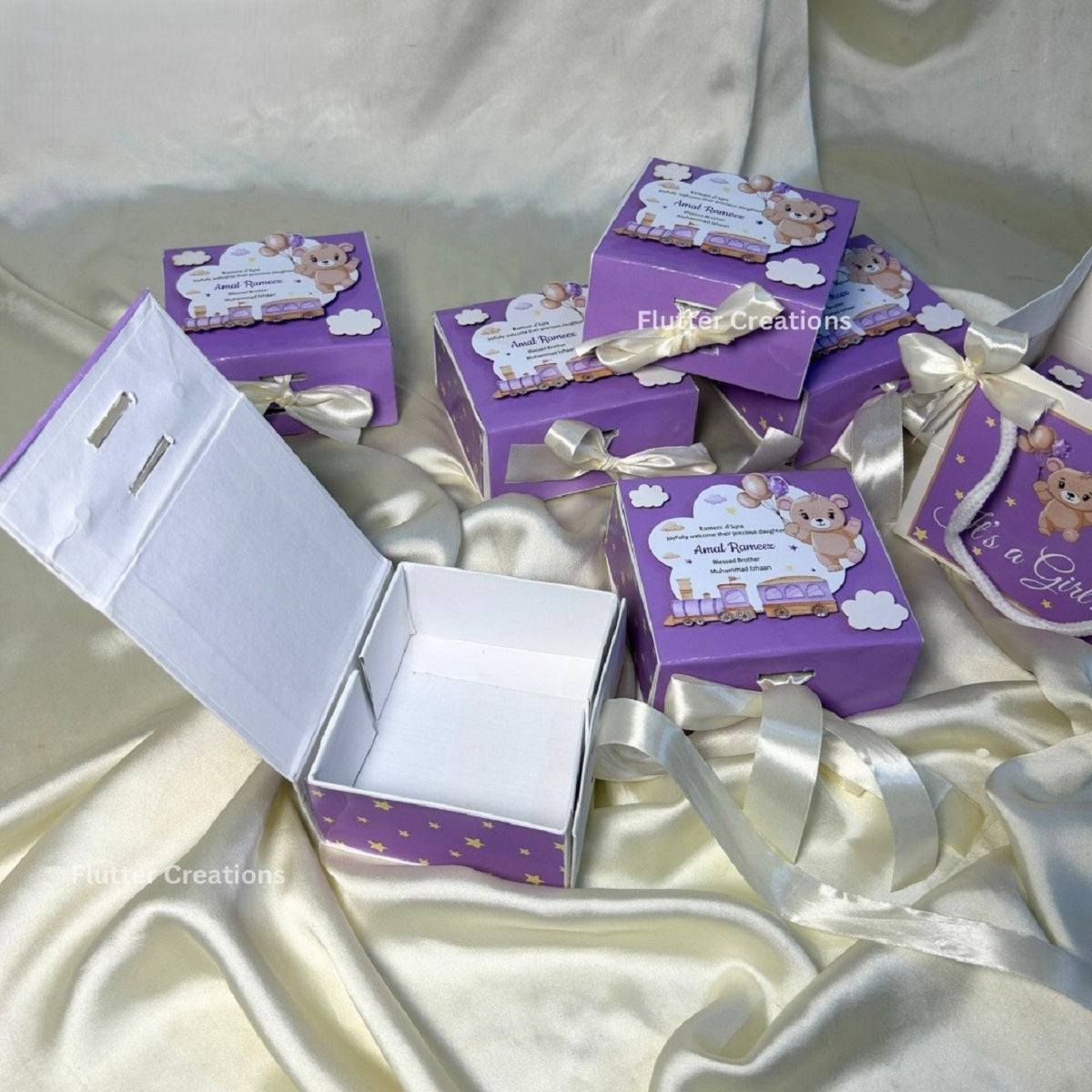 Teady and train Baby girl Collapsible Magnetic Boxes