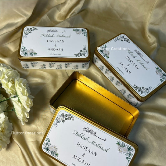 Floral Design Tin Box (Nikkah Mubarak)