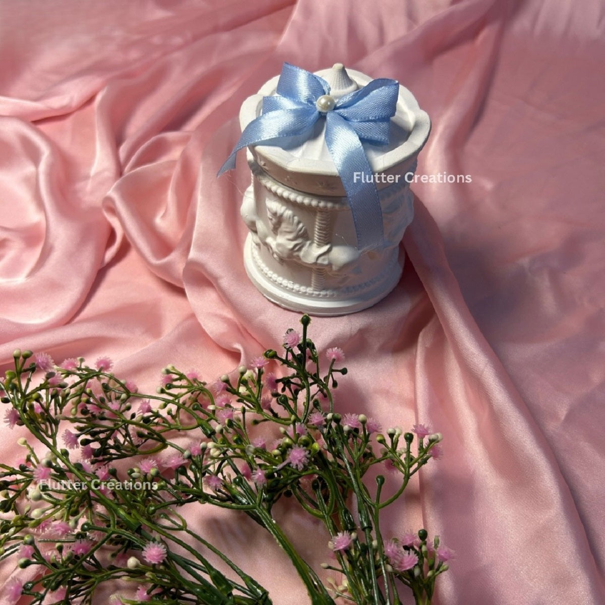 Baby Announcement Candle - Elegant Carousel Jars