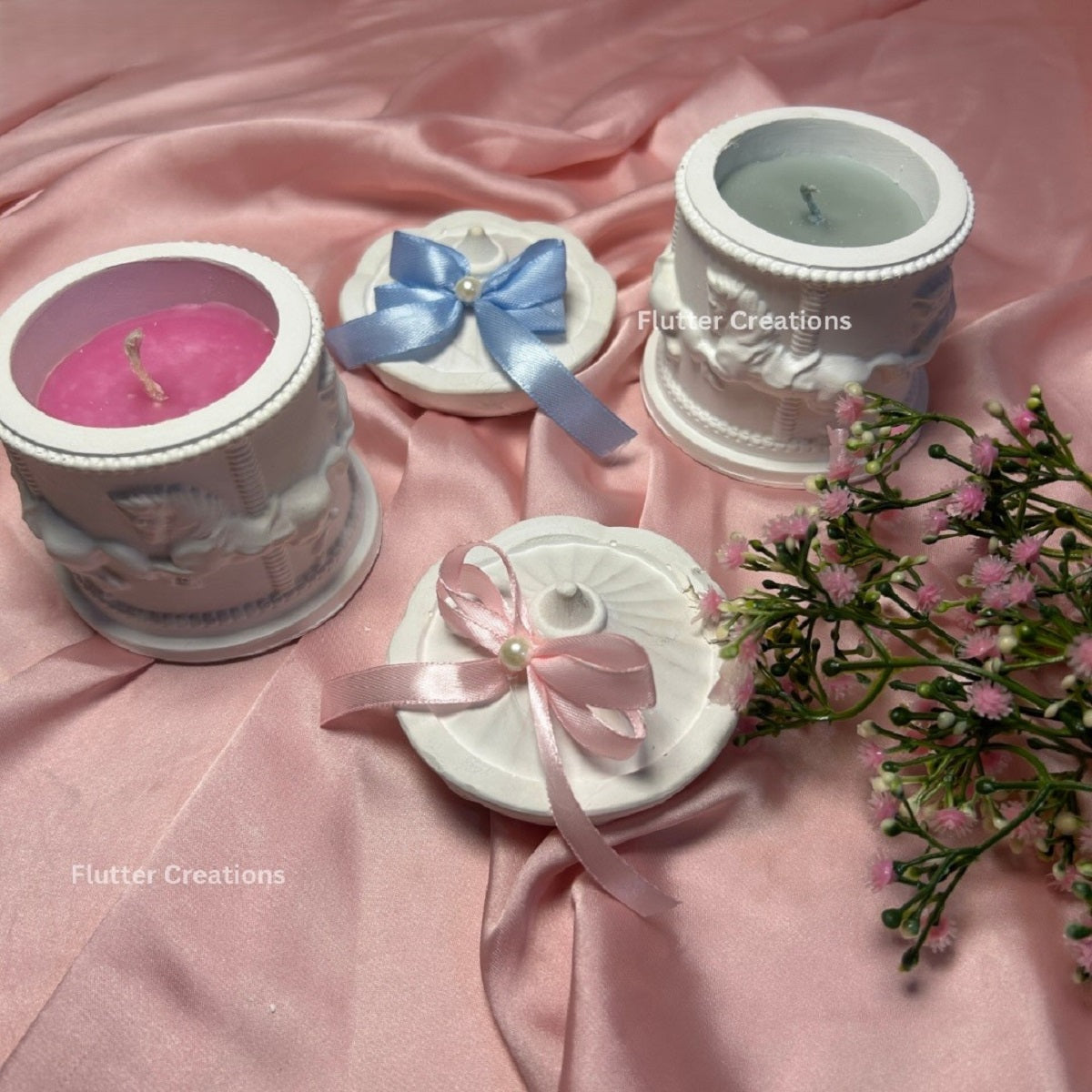 Baby Announcement Candle - Elegant Carousel Jars