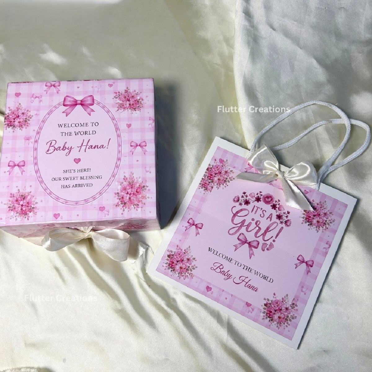 Pink Floral theme Collapsible Magnetic Boxes
