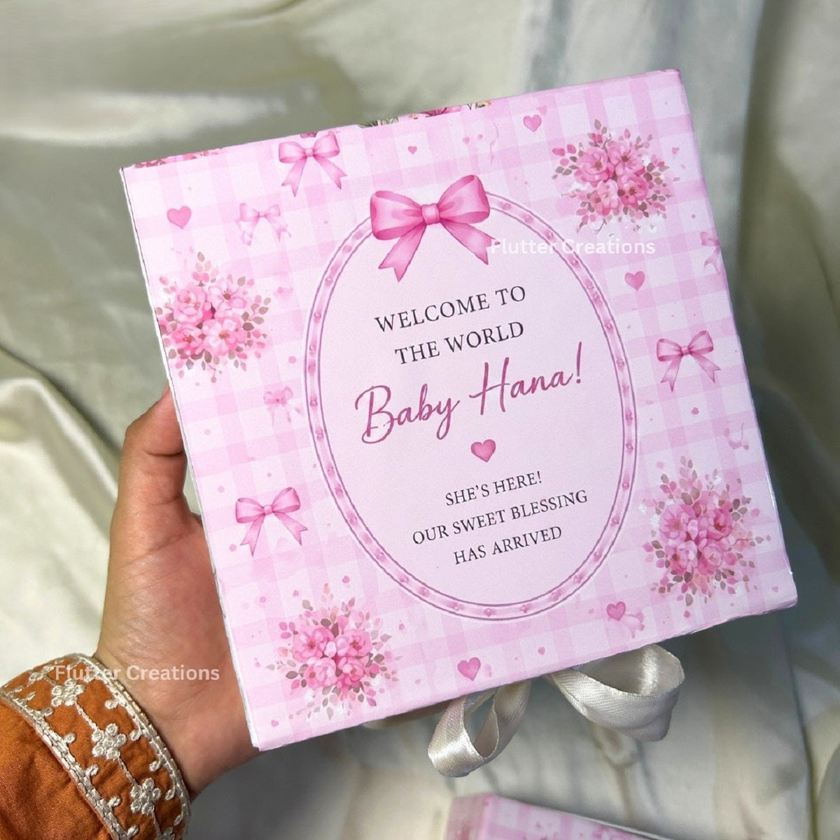 Pink Floral theme Collapsible Magnetic Boxes