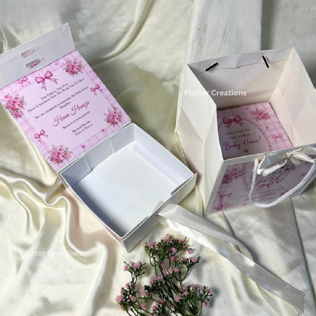 Pink Floral theme Collapsible Magnetic Boxes
