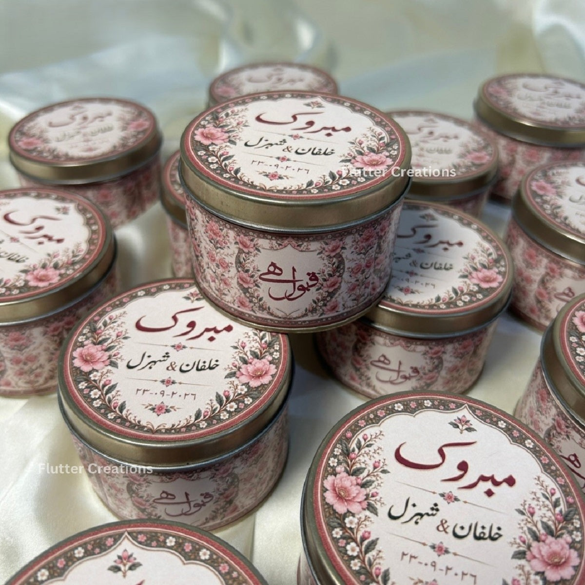 Round tin bid boxes