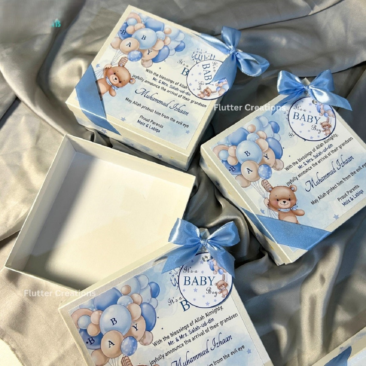 Teady Bear Theme Baby announcement Boxes