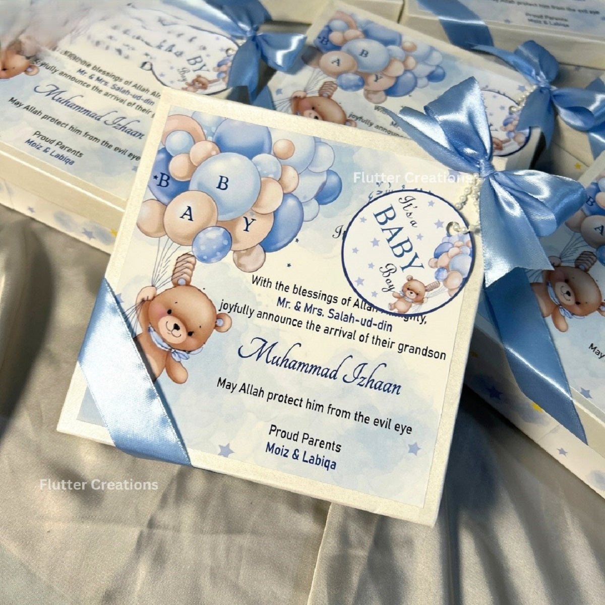 Teady Bear Theme Baby announcement Boxes