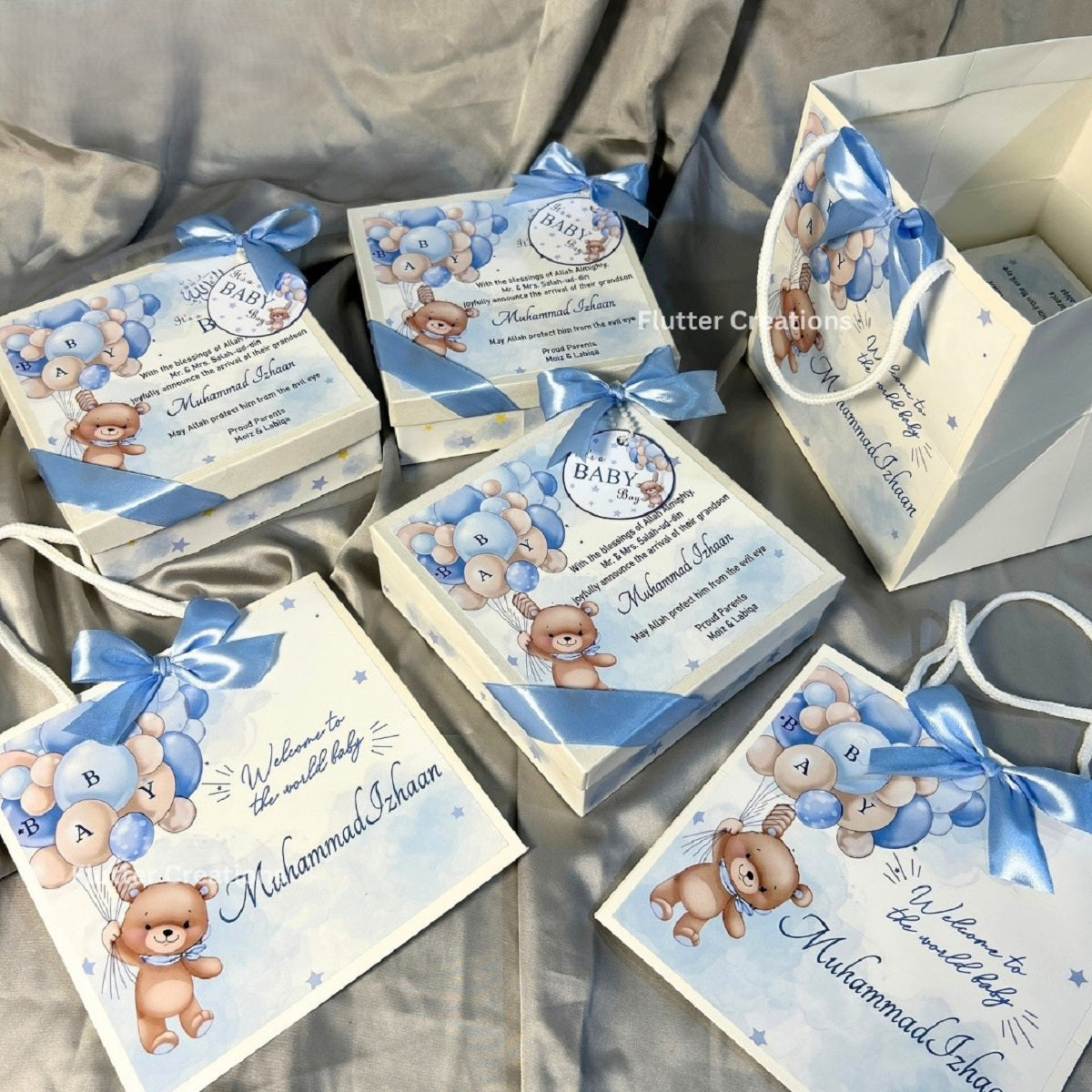Teady Bear Theme Baby announcement Boxes
