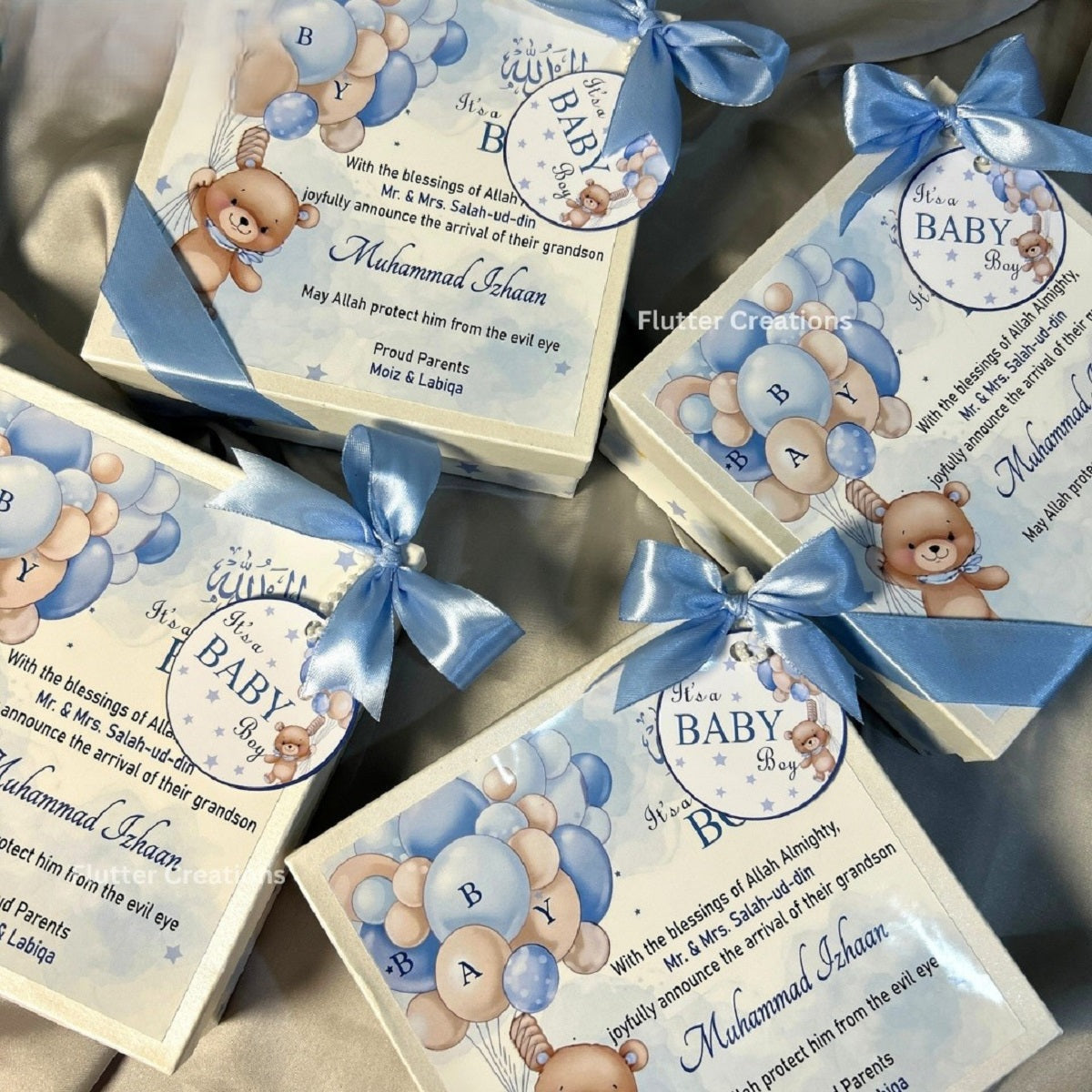 Teady Bear Theme Baby announcement Boxes