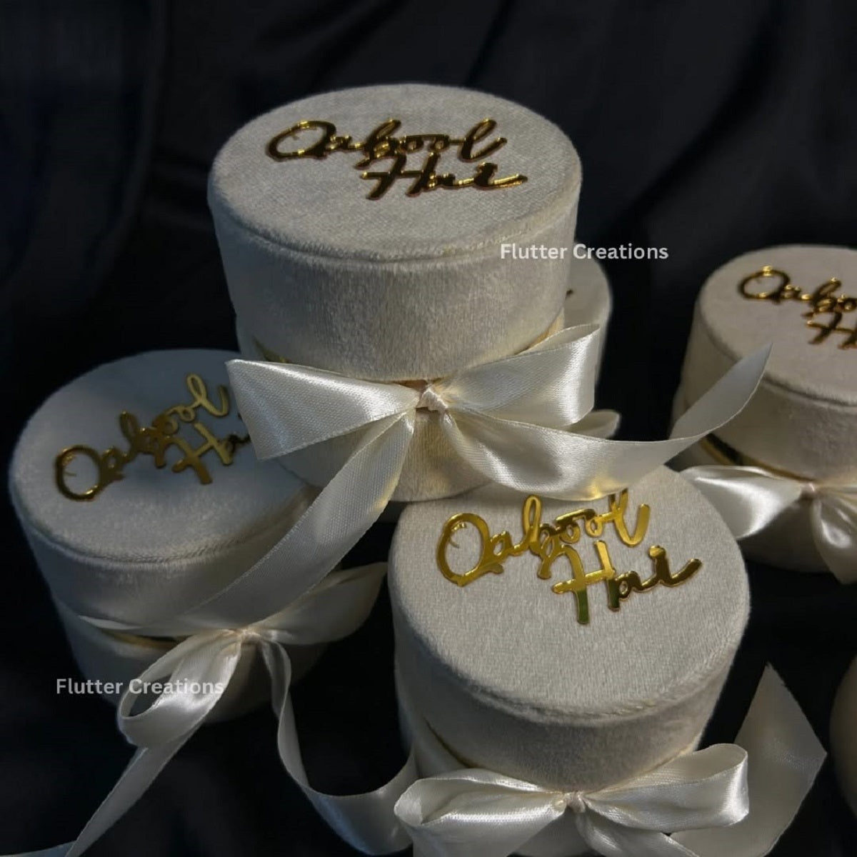 White Velvet Nikkah Boxes