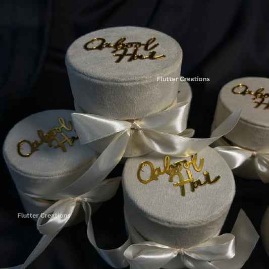White Velvet Nikkah Boxes