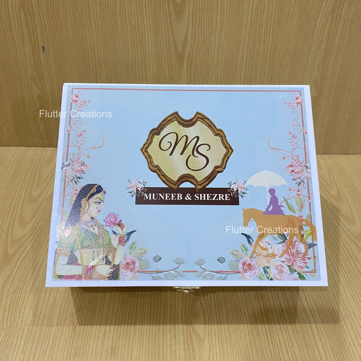 Wedding Acrylic Box with top & inside printing