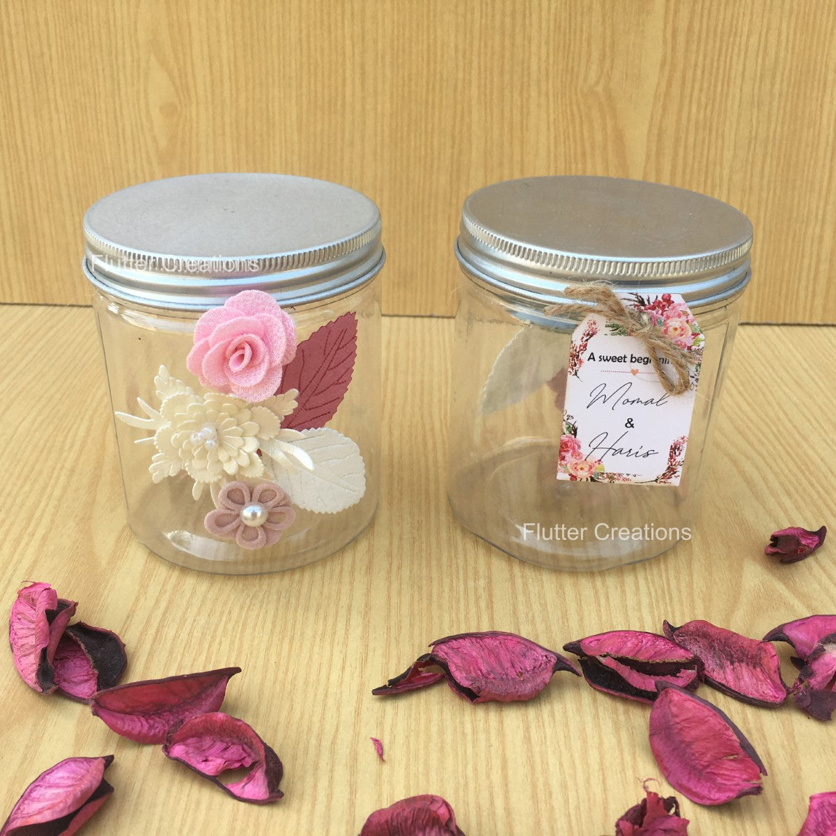 Wedding Jar with floral around