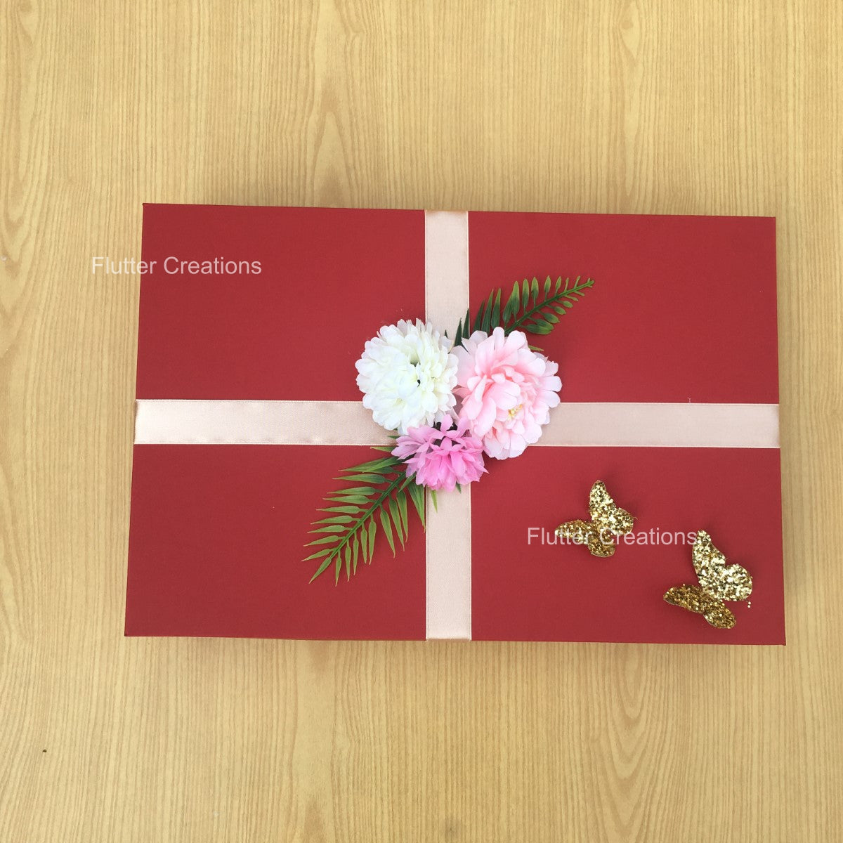 Wedding Jora Box with flower, ribbon & butterfly