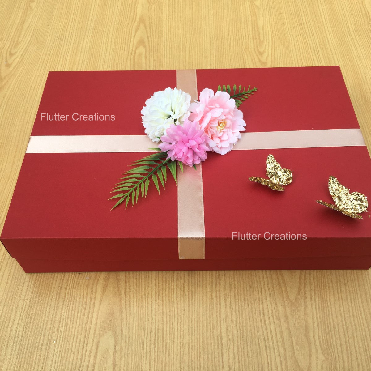 Wedding Jora Box with flower, ribbon & butterfly