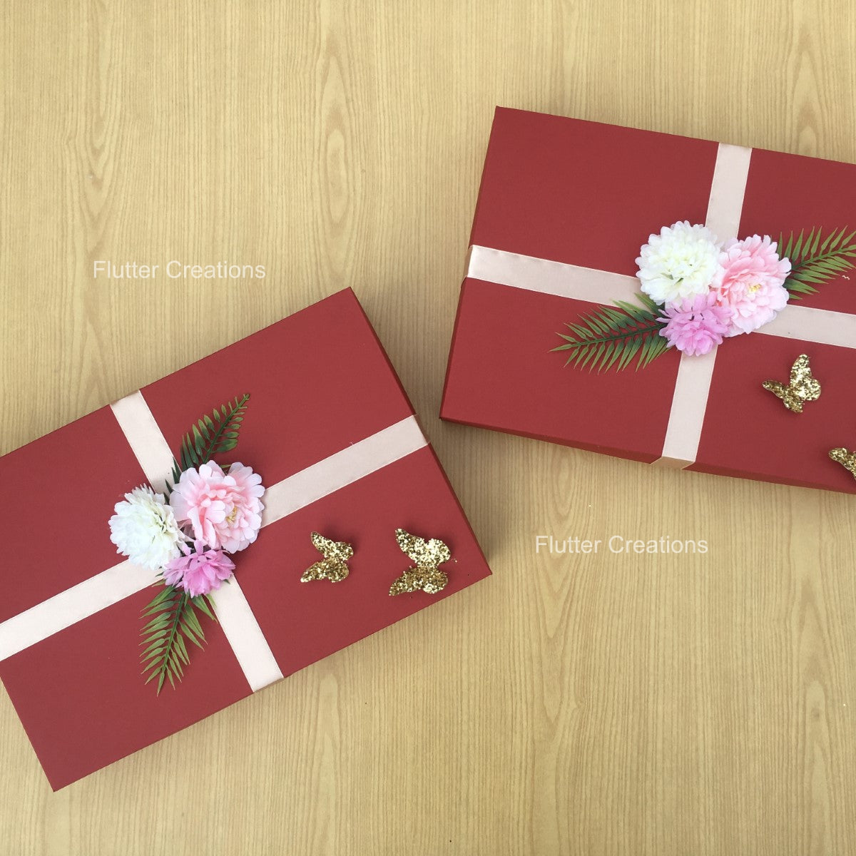 Wedding Jora Box with flower, ribbon & butterfly