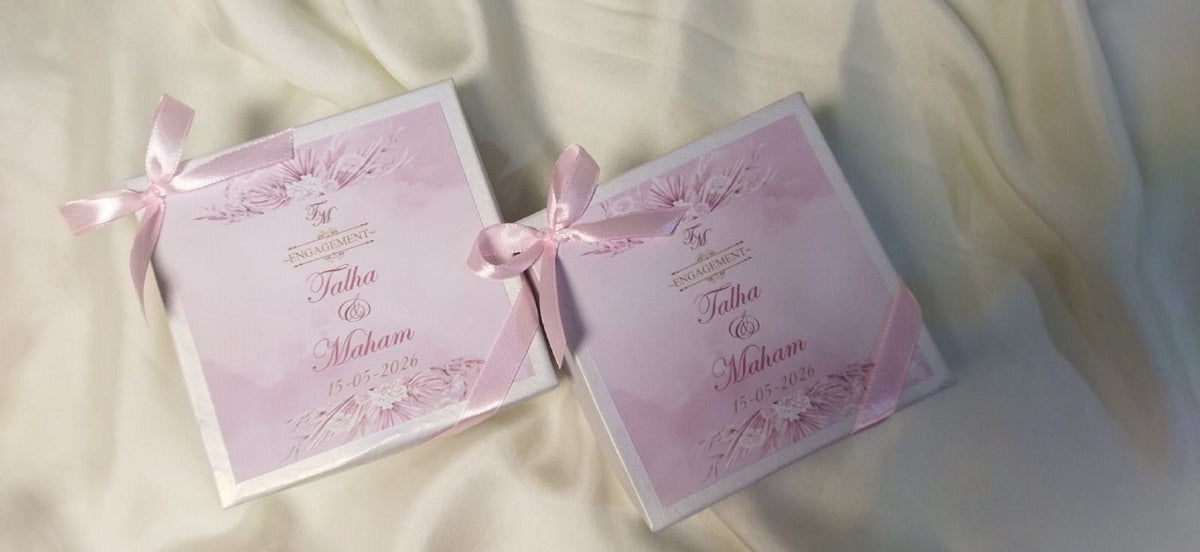 Pink Ribbon Flutters White Box with Pink ribbon and Sticker – Flutter Creations