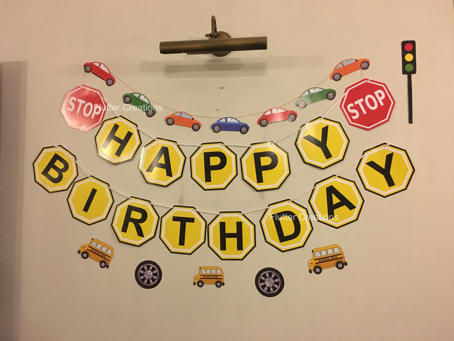 Wheels on the bus Happy Birthday Banner