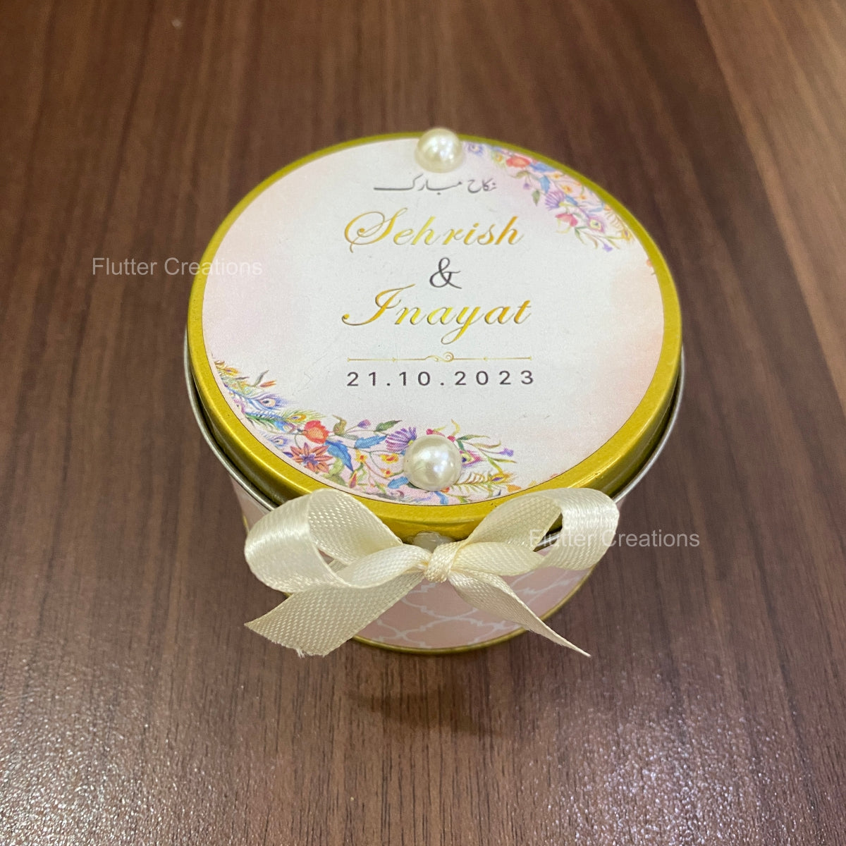 Wedding Customized Tin Bidh Box