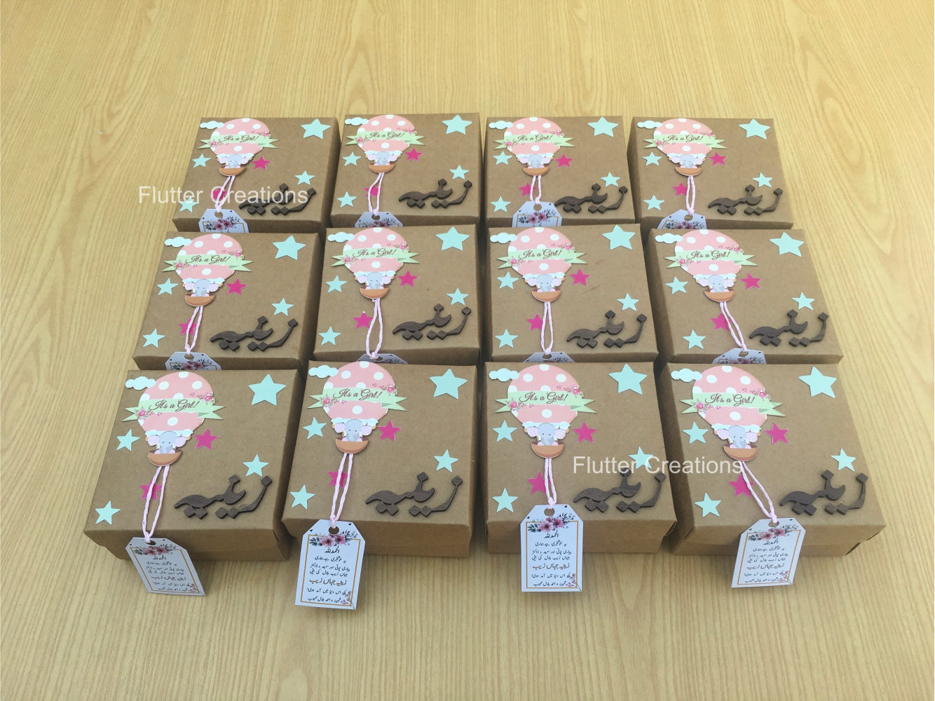 Baby Girl Box - Hot Air with Wooden Name