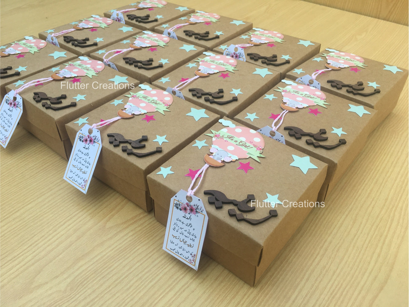 Baby Girl Box - Hot Air with Wooden Name