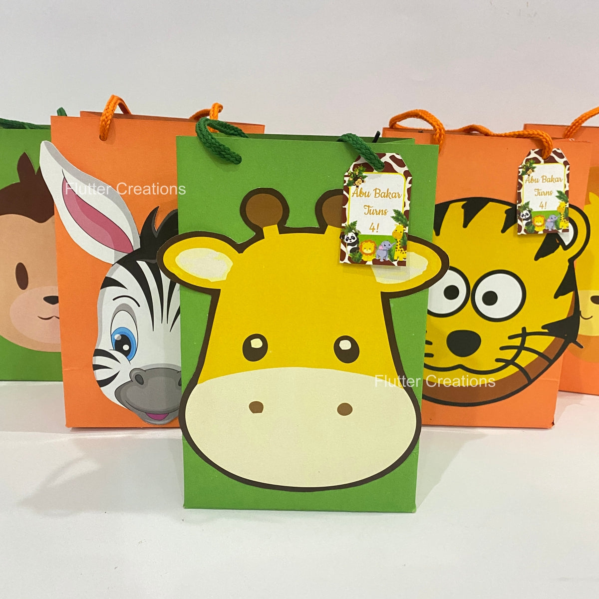 Safari/Animal Goody Bags (Lion, Zebra, Monkey, Giraffe, Cheetah)