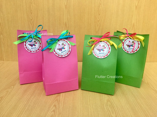 Candyland Bags with tag & ribbon