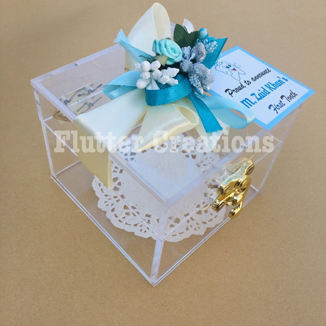 Blue Ocean - Tooth Announcement Acrylic Box