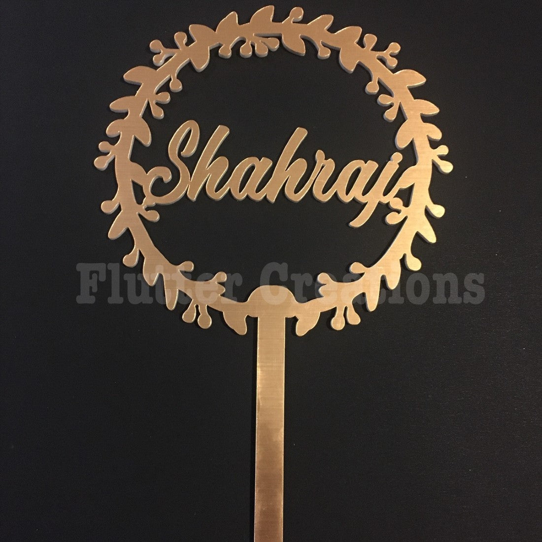 Acrylic Cake Topper (Golden)