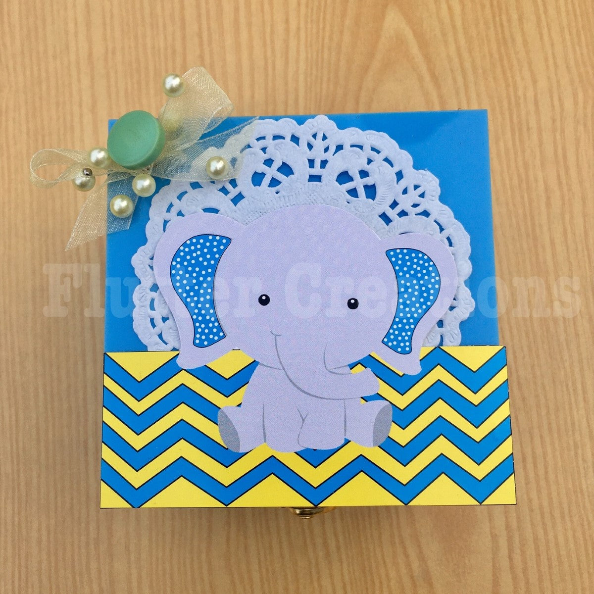 Elle (Blue) - Baby Boy Announcement Acrylic Box