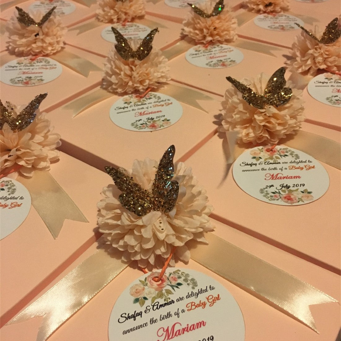 Baby Girl Box - Peach with Butterfly