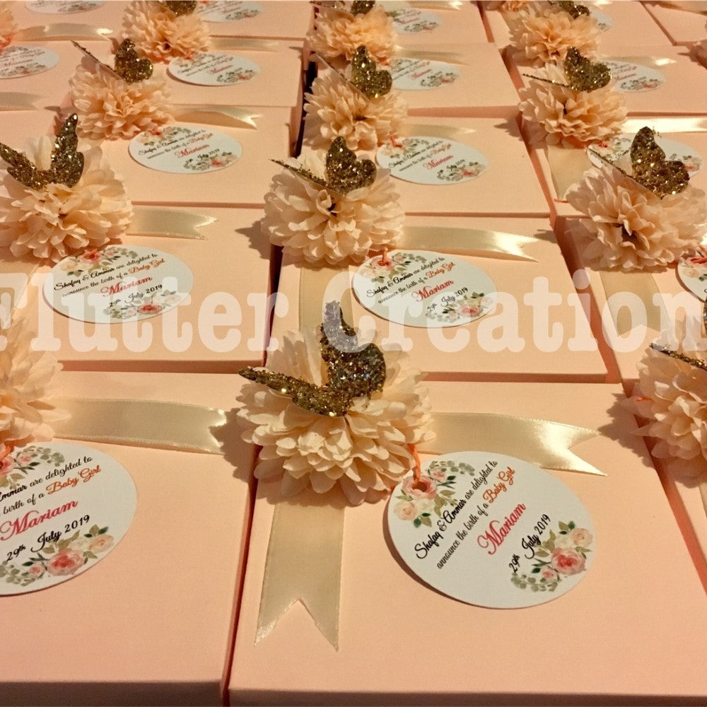 Baby Girl Box - Peach with Butterfly