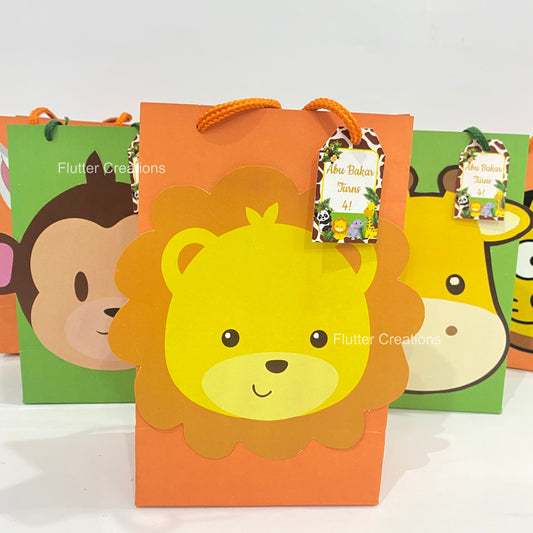 Safari/Animal Goody Bags (Lion, Zebra, Monkey, Giraffe, Cheetah)