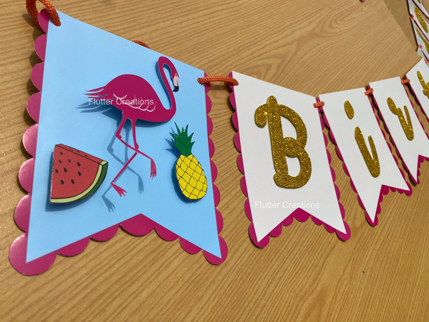 Flamingo Happy Birthday Banner