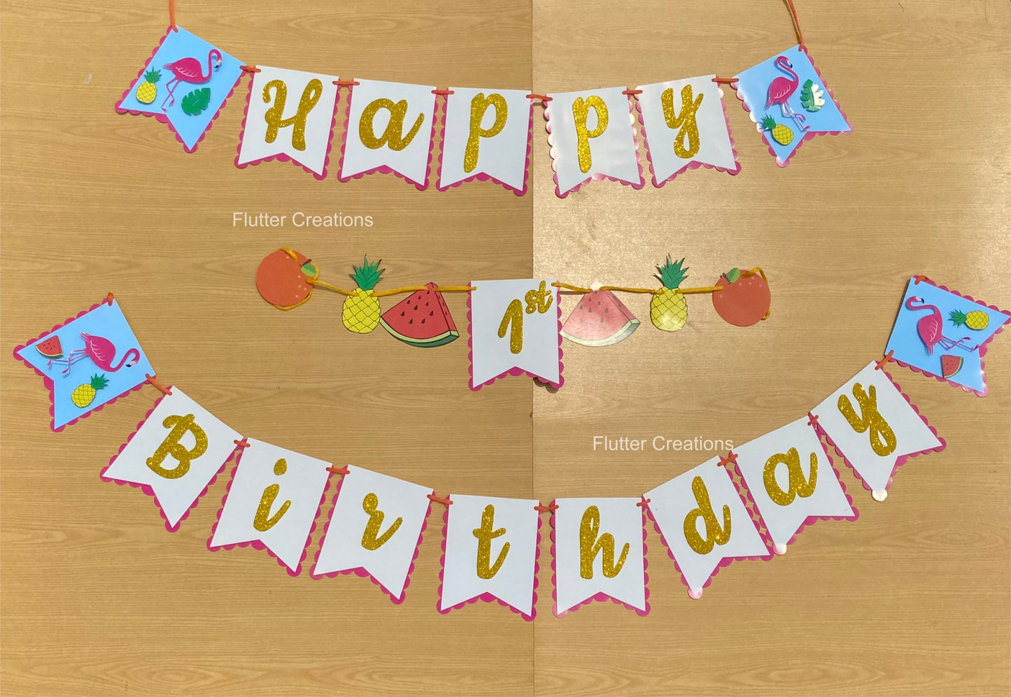 Flamingo Happy Birthday Banner