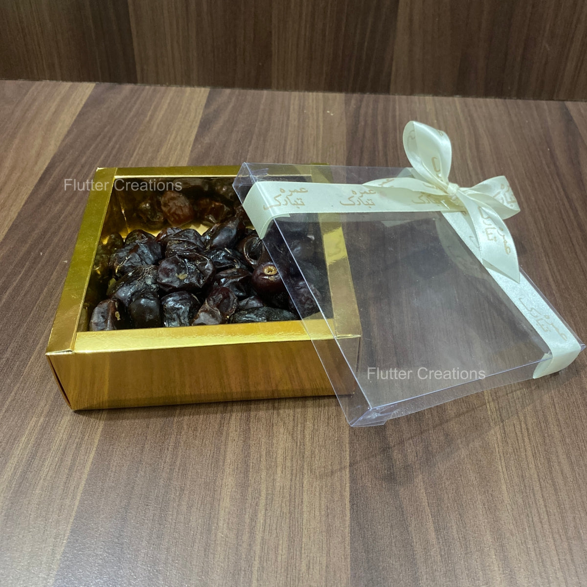 Golden Box with Printed Umrah Ribbon