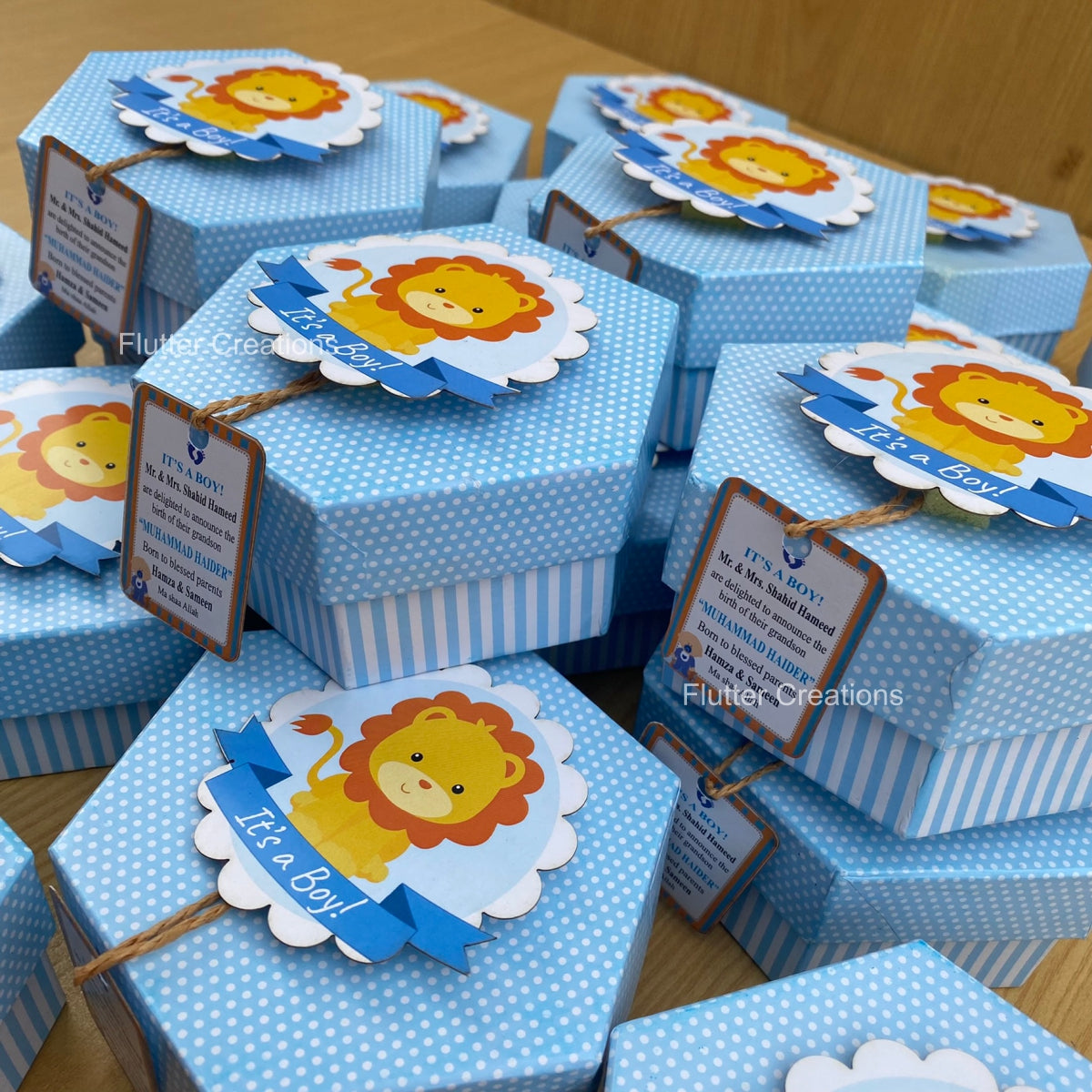 Pride - Blue(Hexa Shape) - Baby Boy Announcement Box